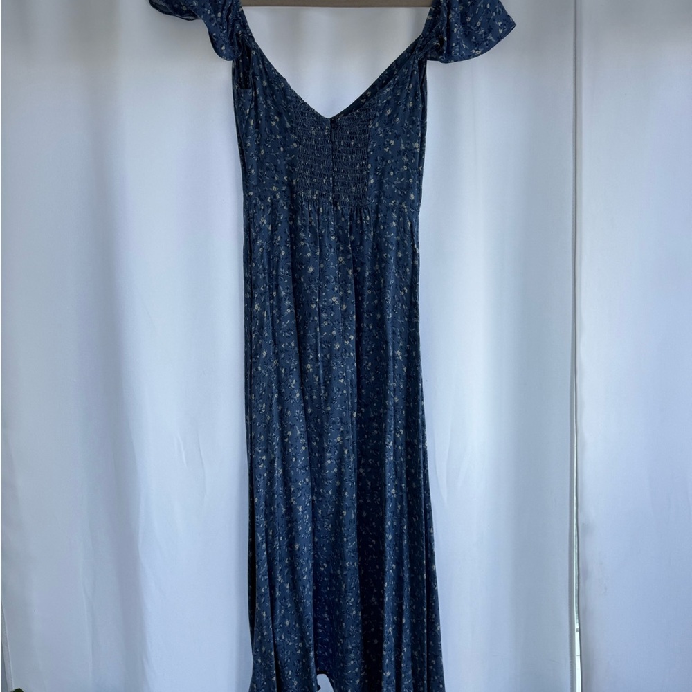 Reformation Navy Floral Maxi Dress